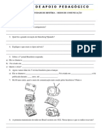 Atividade de História - Meios de Comunicação