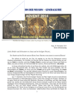 Superiorgeneral: Letter für Advent 2014 [Deutsch]