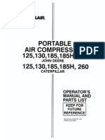 Sullair 185 CFM Compressor Operation & Maintenance & Parts List