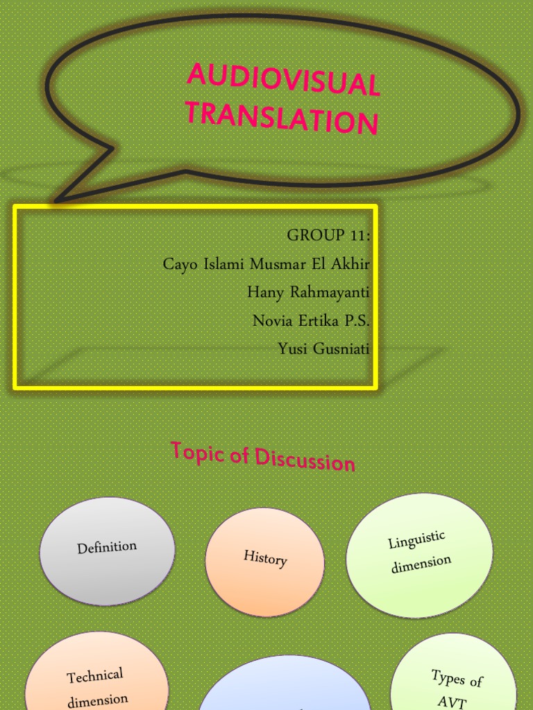Audiovisual Translation Translations Semiotics