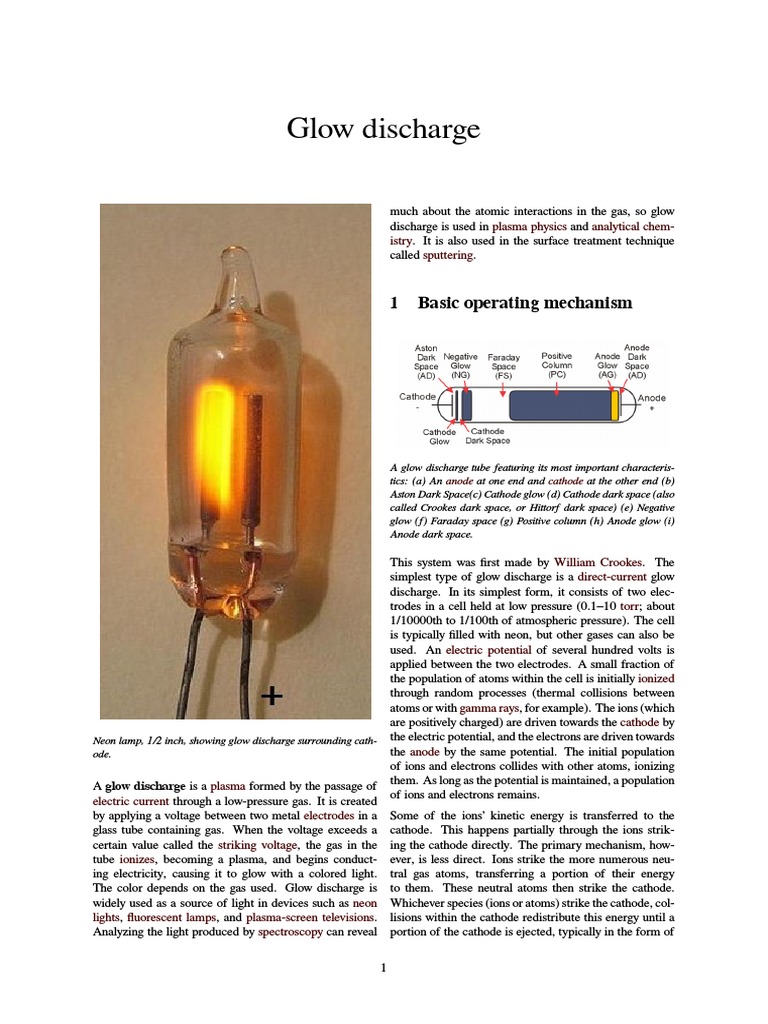 Glow Discharge | PDF | Chemistry | Electromagnetism