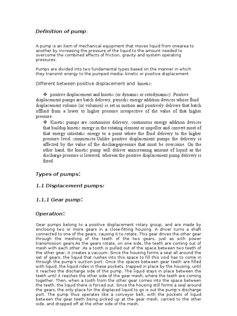 Definition of Pump PDF Pump Control Theory