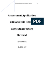 Assessment Application and Analysis Report