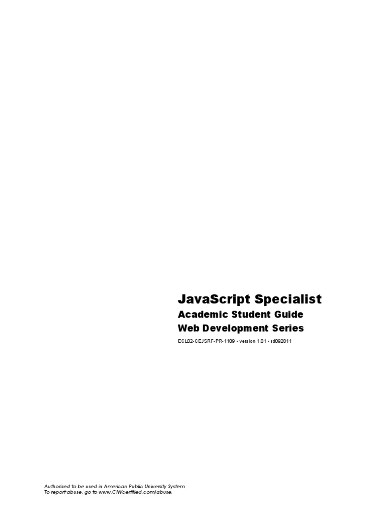 CIW 2011 Frontmatter | PDF | Document Object Model | Java Script