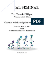 Special Seminar: Dr. Tzachi Pilpel