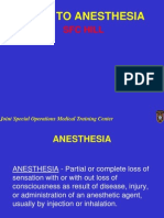 Intro To Anesthesia: SFC Hill