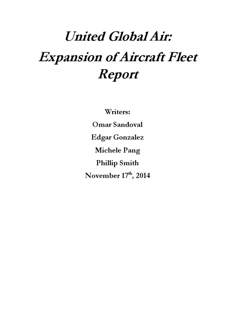 Final Report Expansion of Aircraft Fleet | PDF | Airbus | Boeing