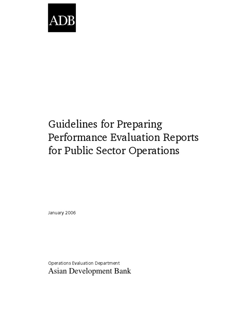 Guidelines For Preparing Performance Evaluation Reports For Public ...