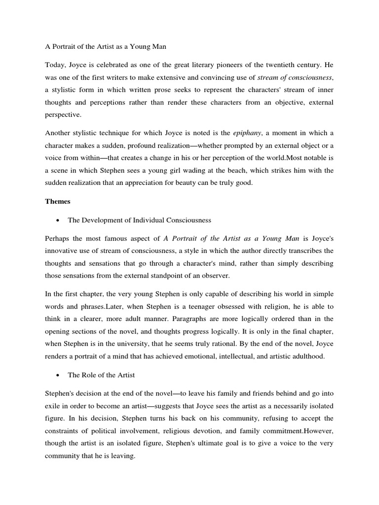 A Portrait of The Artist As A Young Man | PDF | A Portrait Of The ...