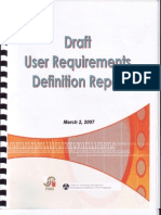 Draft User Requirements Definition Report