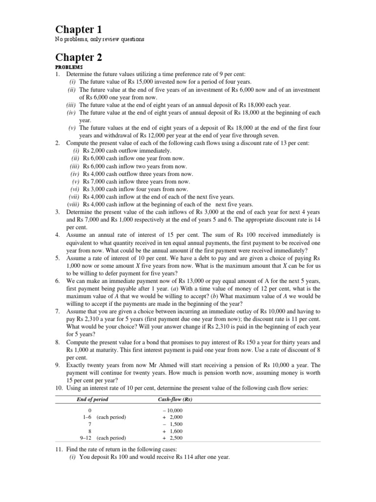 Financial Calculations Problems | PDF