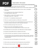 Resume Checklist (Individual Evaluation)