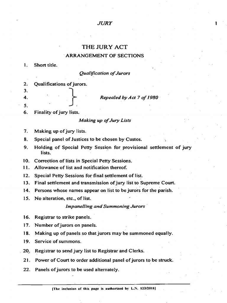 Jury Act Jamaica PDF Constitutional Law Crime & Violence