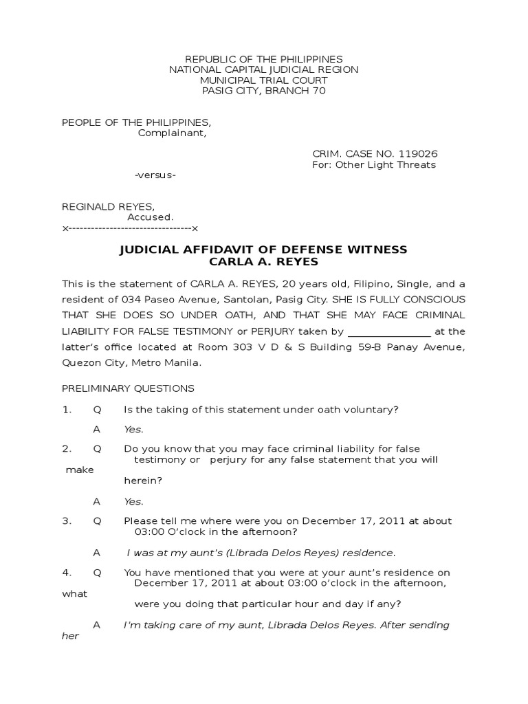 affidavit for judicial assignment and notice of hearing