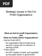 Strategic Issues in Not For Profit Organizations