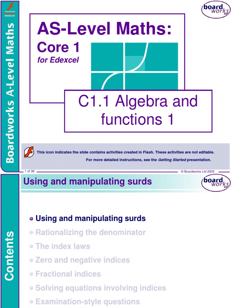 C1.1 Algebra and Functions 1 | PDF | Fraction (Mathematics ...