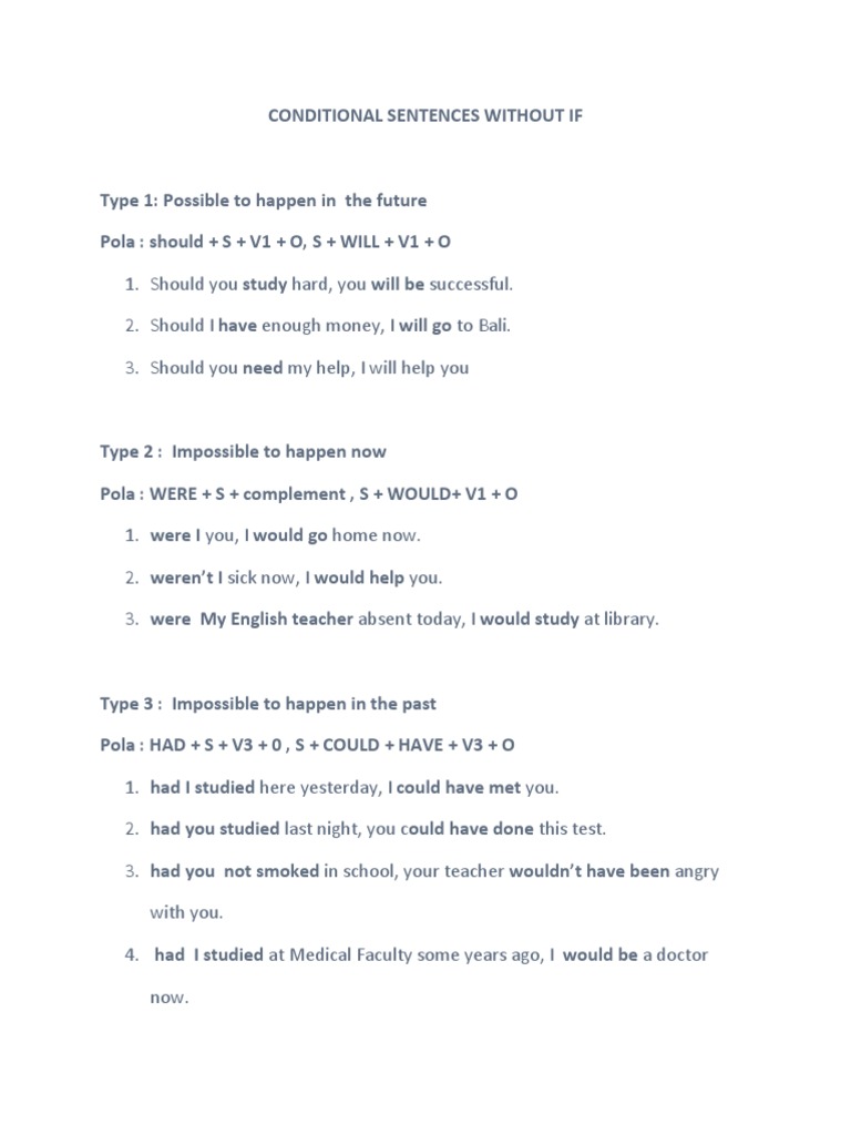 Conditional Sentences Without If | PDF | Self-Improvement | Wellness