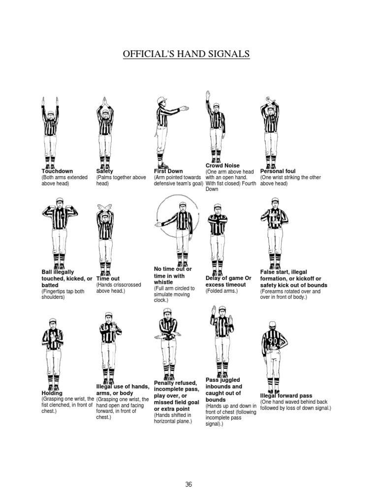 Officials Hand Signals Sports Team Sports