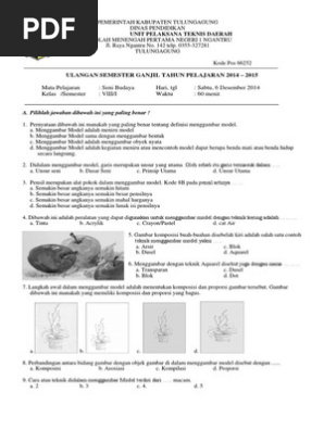 Soal Seni Budaya Kelas Viii Pak Mudi Docx