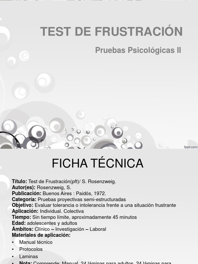 Test de Frustración de Rosenzweig | PDF
