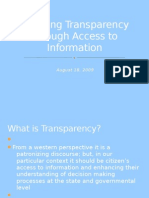 Ensuring Transparency Through Access To Information