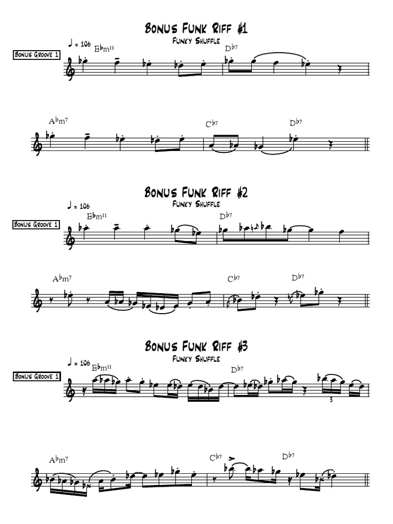Alto Sax Funky Sheet | PDF | Funk | Music