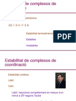 Estabilitat de complexos de coordinació. 