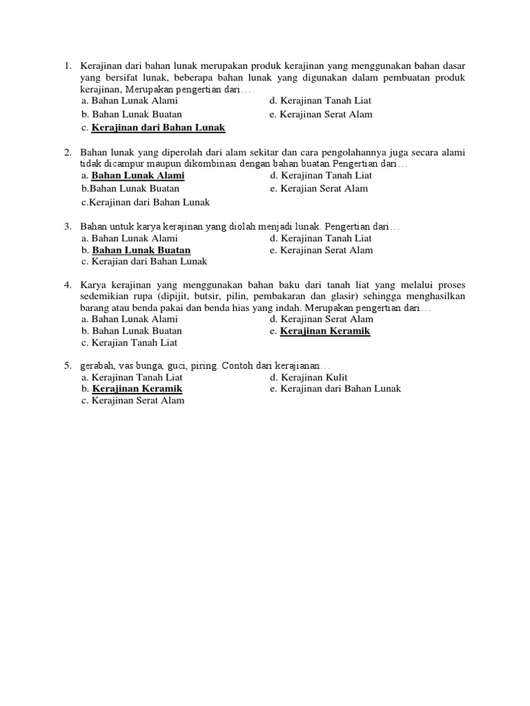 Kerajinan Dari Bahan Lunak Merupakan Produk Kerajinan Yang Menggunakan Bahan Dasar Yang Bersifat Lunak