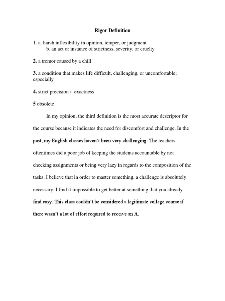 Rigor Definition | PDF | Career & Growth