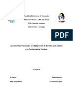 Trabajo Las Garantias Procesales, El Estado Social de Derecho y Justicia y La Tutela Efectiva.