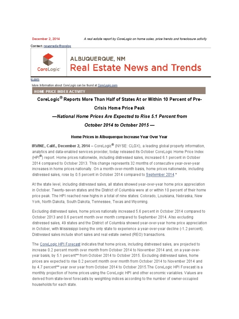 Corelogic PDF PDF Real Estate Owned Economics