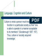 Language, Cognition and Culture