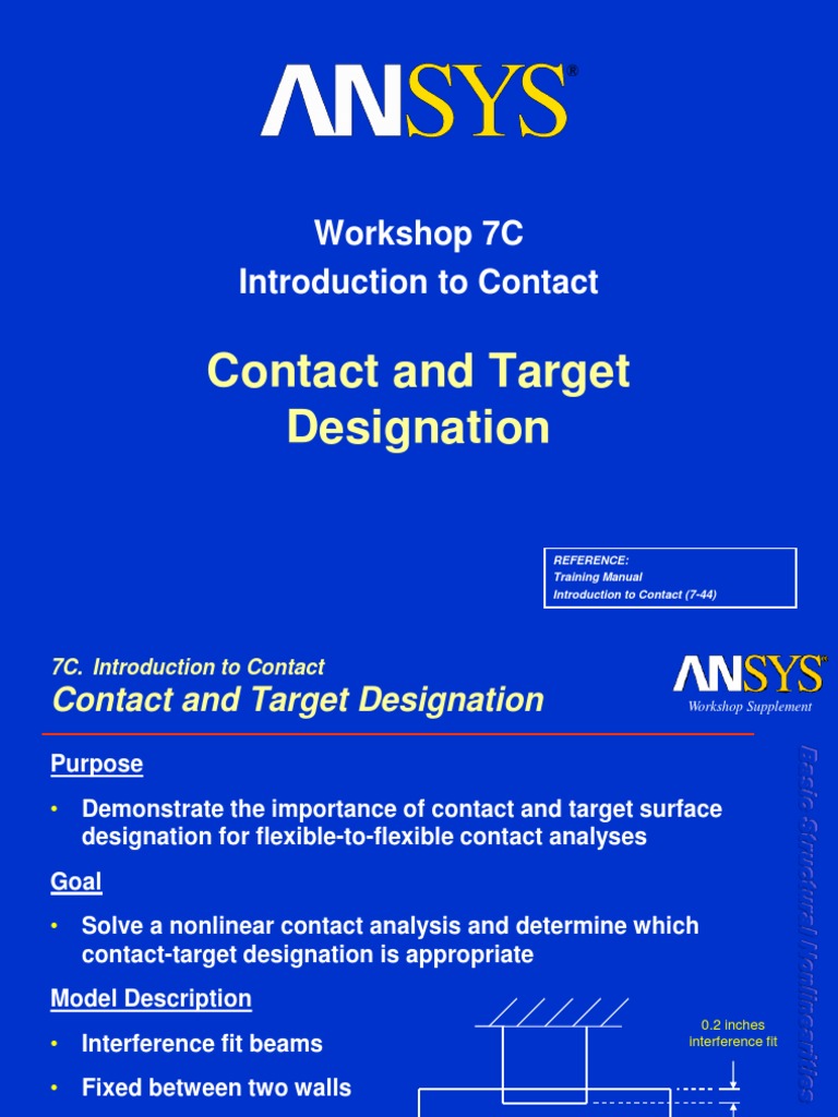 Contact and Target Designation: Workshop 7C Introduction To Contact ...