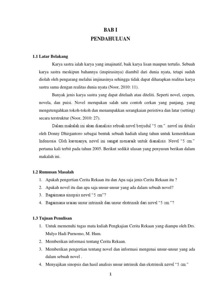 Analisis Novel 5 Cm Cerkan