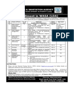 Recruitment in WASA (LDA) : Water & Sanitation Agency