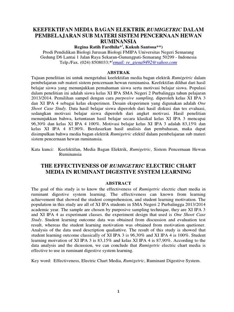 Keefektifan Media Bagan Elektrik Rumigetric Dalam Pembelajaran