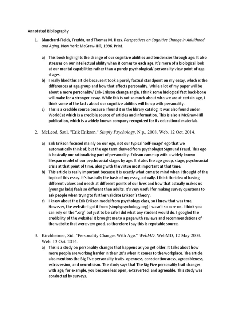 Annotated bibliography in a sentence image