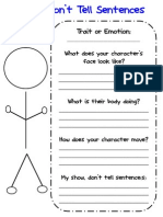 show dont tell graphic organizer