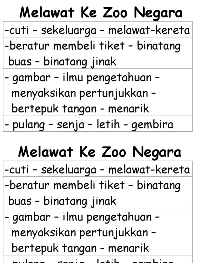 Melawat Ke Zoo Negara Pdf