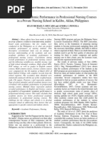 Download Predictors of Academic Performance in Professional Nursing Courses in a Private Nursing School in Kalibo Aklan Philippines by apjeas SN248992481 doc pdf
