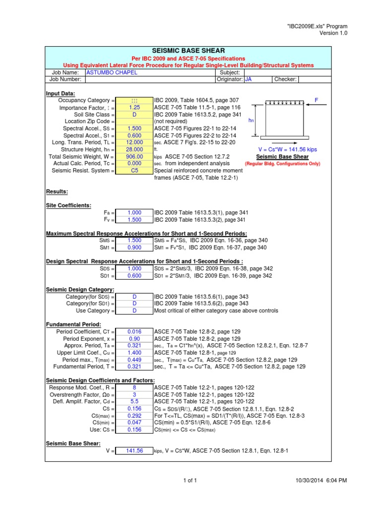 IBC2009 Equivalent Static Seismic Loading PDF | PDF | Science & Mathematics