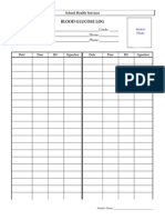 Blood Glucose Log For Individual Student