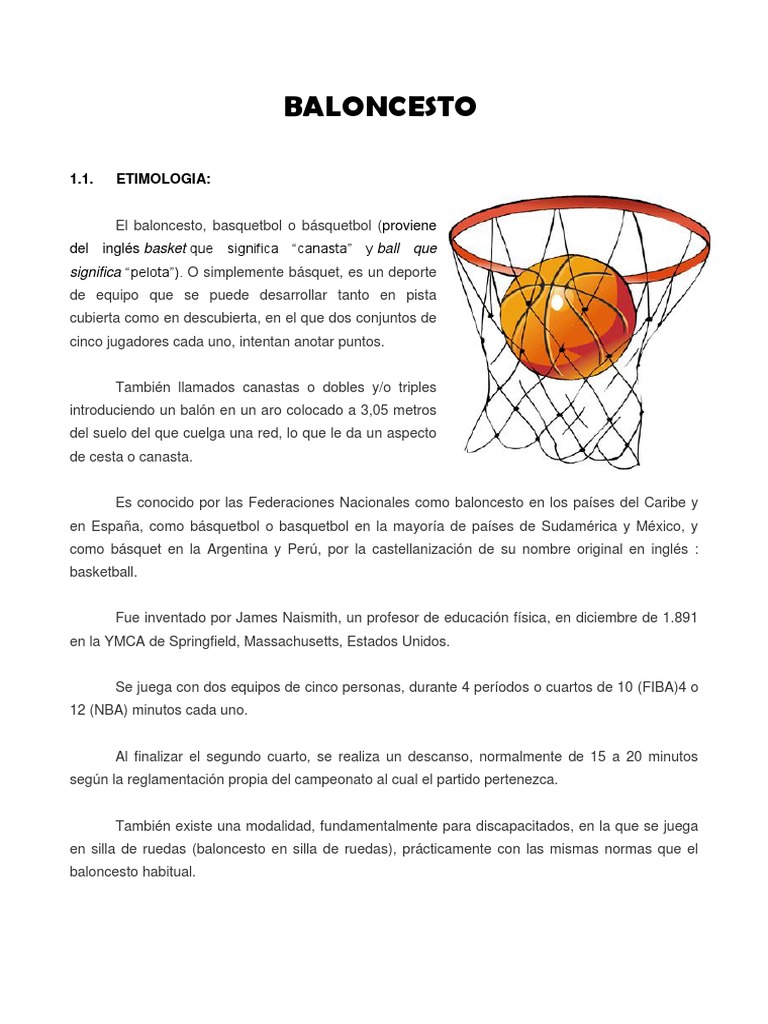 BALONCESTO | PDF | Posiciones de baloncesto | Defensor (Asociación de  Fútbol)