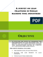 A Survey On Lean Practices in Indian Machine