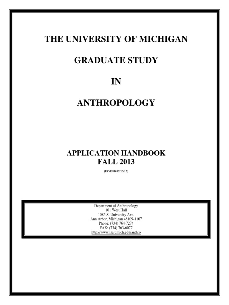 Application Handbook 2014 Academic YearUmich PDF Graduate School
