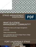 Stage Management Discourse