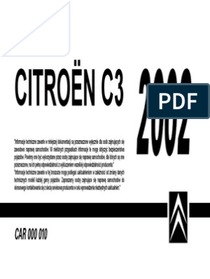Citroën C3 (2002) Podręczna Instrukcja Warsztatowa | Pdf
