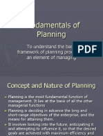 Fundamentals of Planning: To Understand The Basic Framework of Planning Process As An Element of Managing