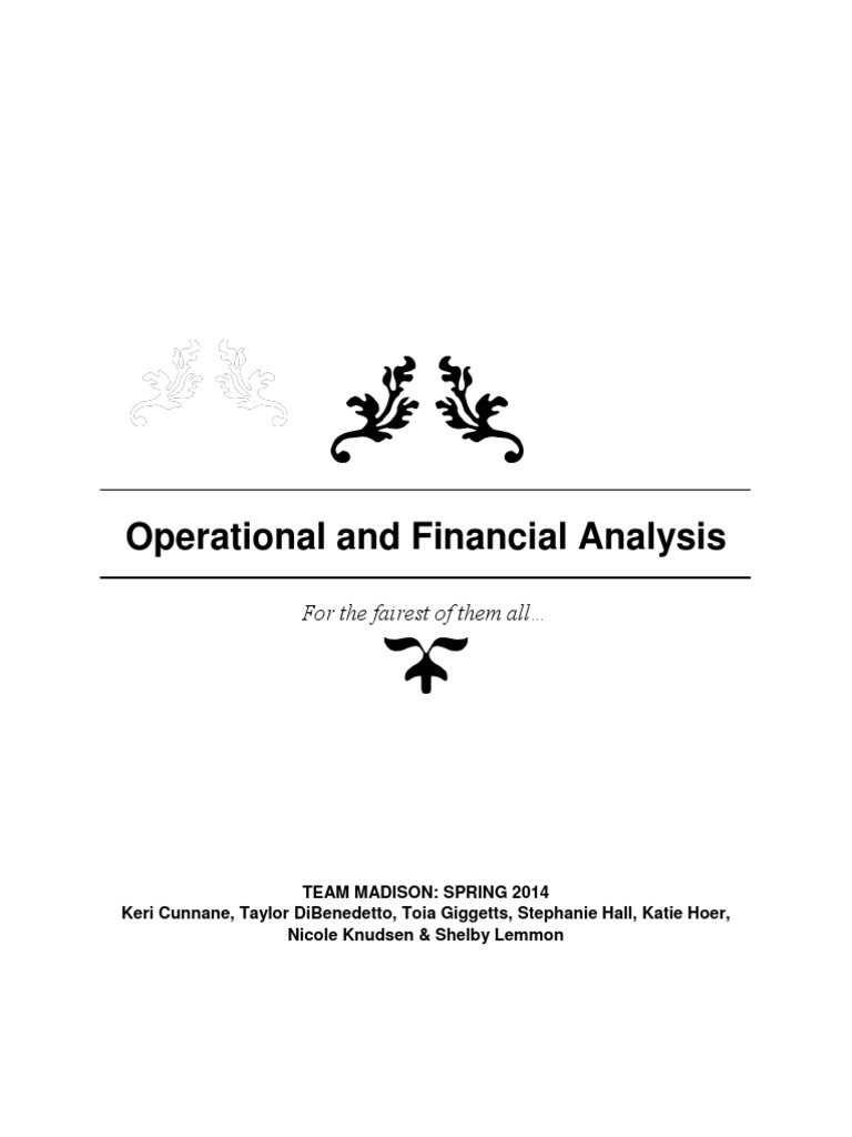 Operational and Financial Analysis | PDF | Tableware | Food And Drink