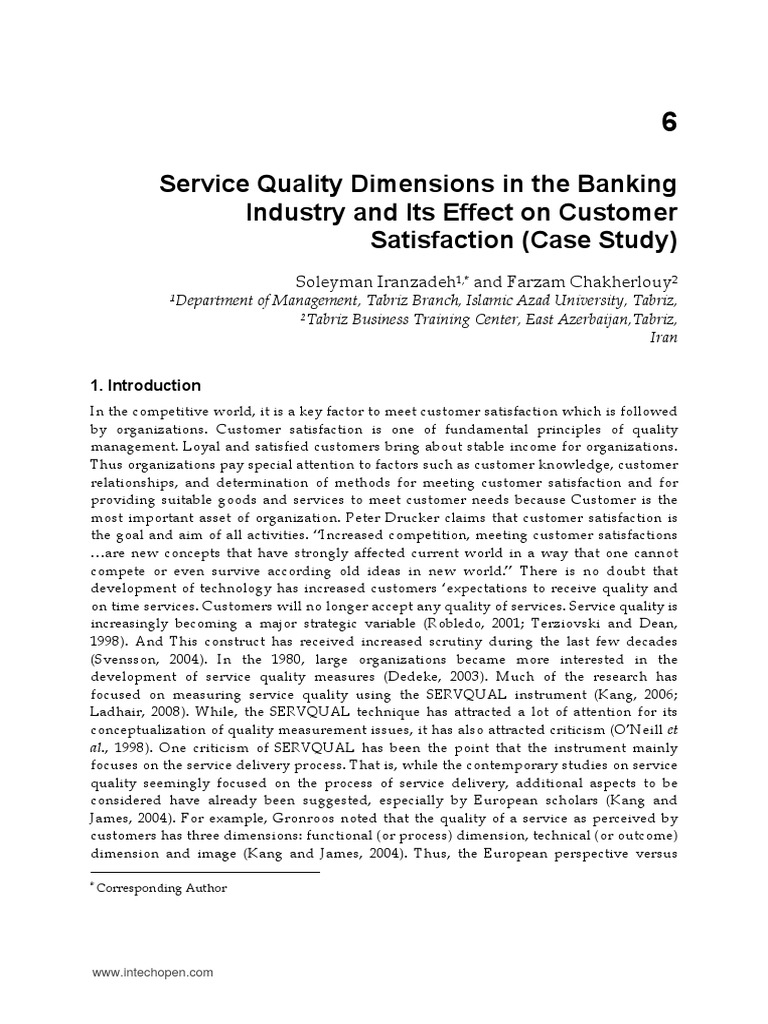 InTechService Quality Dimensions in The Banking Industry and It S